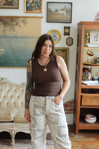 Ricky Lace Ribbed Knit Tank