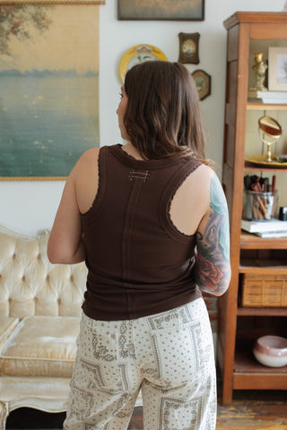 Ricky Lace Ribbed Knit Tank