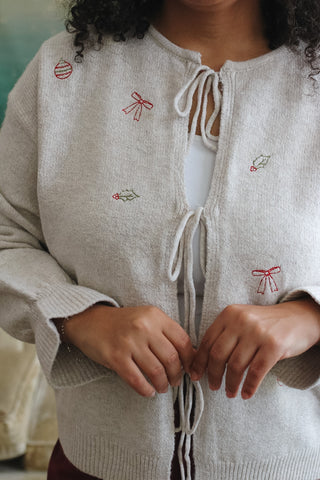 Remy Embroidered Holiday Icon Cardigan