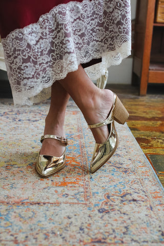 Corkys | Millie Sober Up Gold Metallic Heel