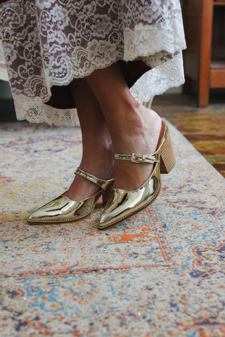 Corkys | Millie Sober Up Gold Metallic Heel