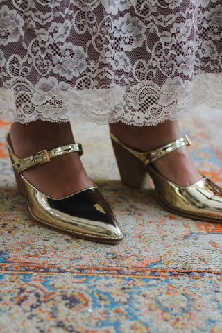 Corkys | Millie Sober Up Gold Metallic Heel