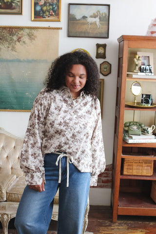 Aubrey Floral Button Down Blouse