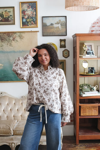 Aubrey Floral Button Down Blouse