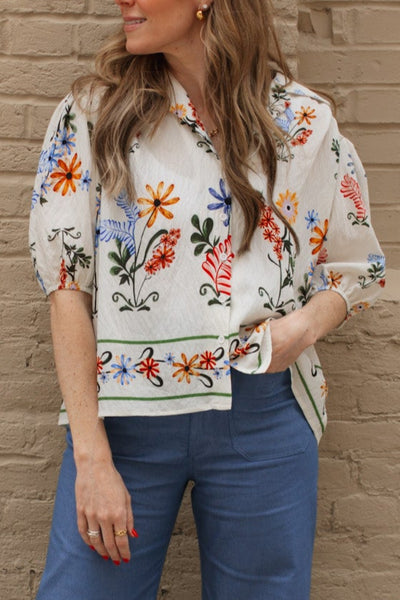 Fiona Floral Button Up Blouse