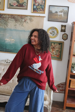 Mabel Skiing Duck Icon Sweater