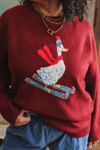 Mabel Skiing Duck Icon Sweater