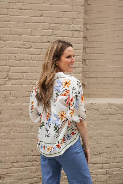 Fiona Floral Button Up Blouse