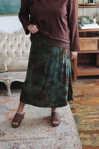 Shiloh Floral Burnout Midi Skirt