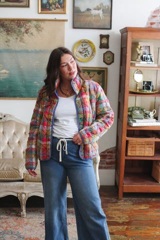 Gia Vintage Plaid Quilted Jacket