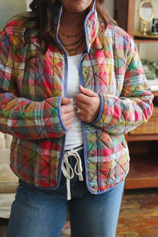 Gia Vintage Plaid Quilted Jacket