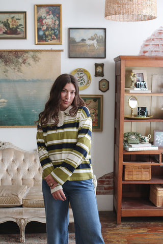 Andie Striped Collared Top