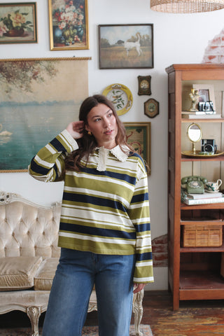 Andie Striped Collared Top