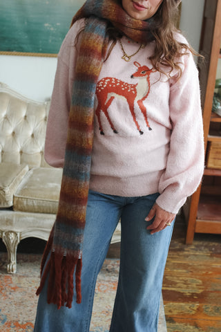 Monica Brushed Stripe Winter Scarf