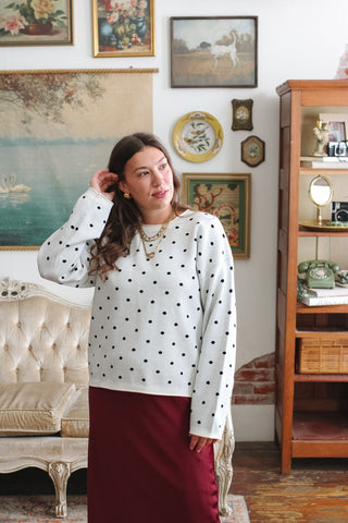 Campbell Polka Dot Knit Pullover