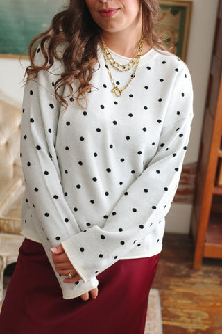 Campbell Polka Dot Knit Pullover