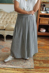 Sadie Gingham Pleated Midi Skirt
