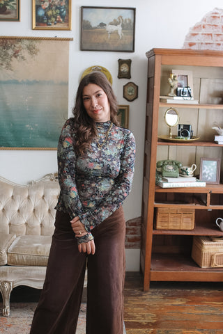 Billie Floral Velvet Burnout Top