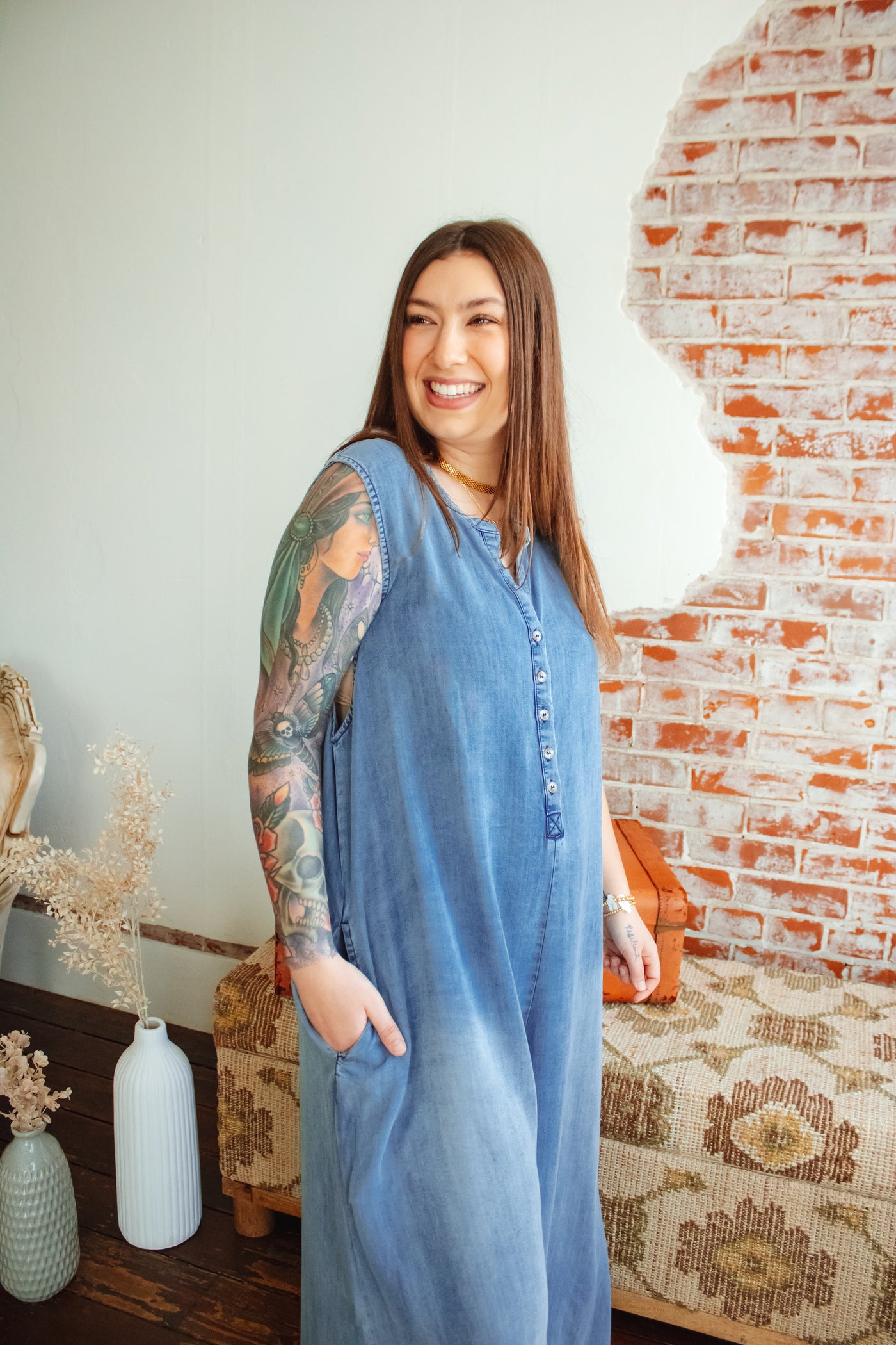 Forever Young Denim Jumpsuit