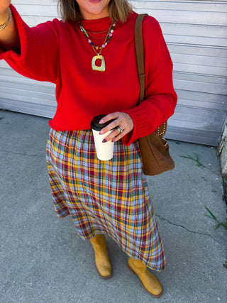 Tilly Plaid Midi Skirt