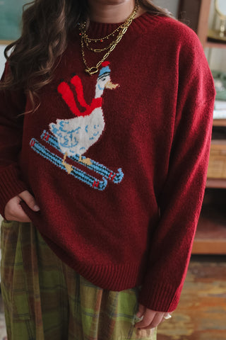 Mabel Skiing Duck Icon Sweater