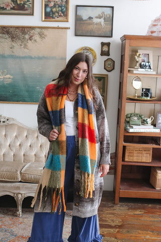 Kate Brushed Plaid Winter Scarf