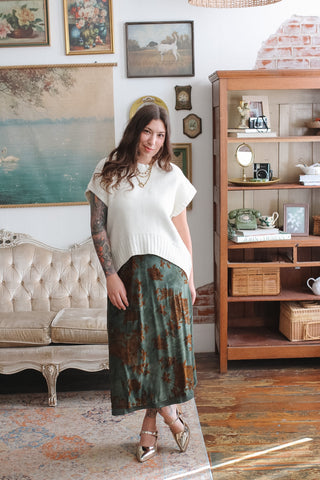 Shiloh Floral Burnout Midi Skirt
