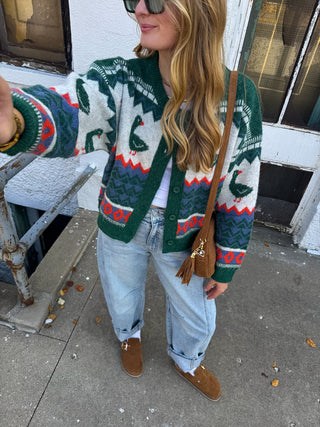 Harvie Patterned Duck Cardigan