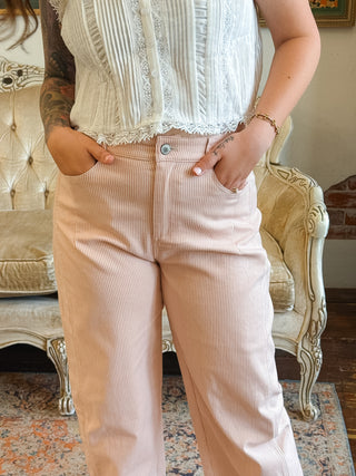 Wylie Striped Barrel Jeans