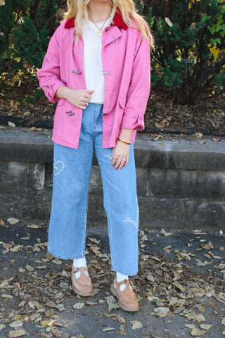 Kenna Embroidered Wide Leg Jeans