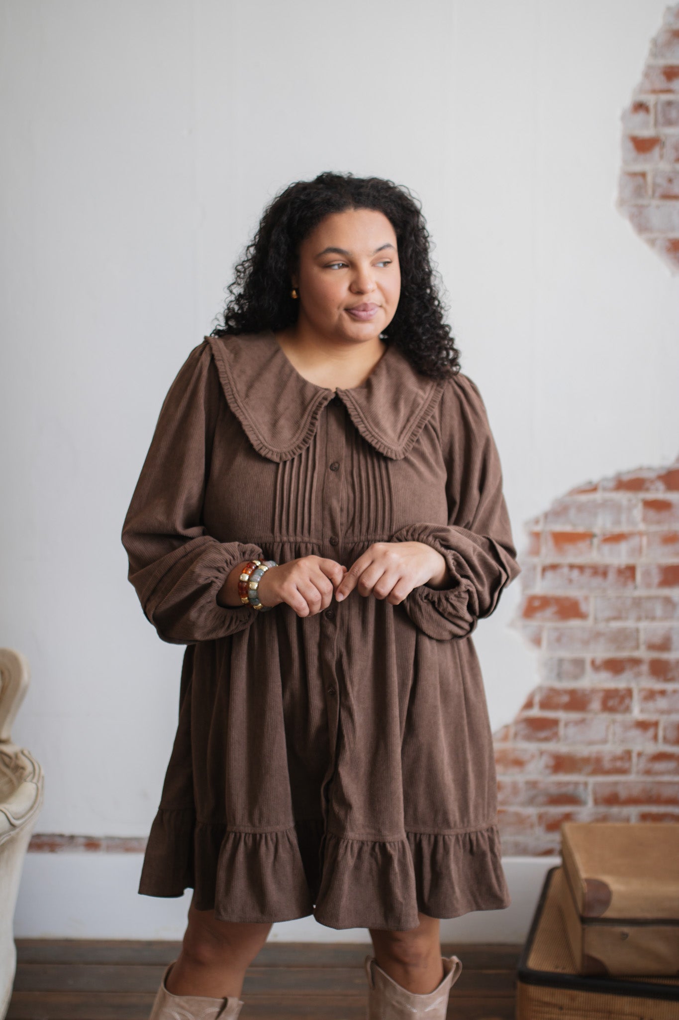 Wendy Corduroy Babydoll Dress