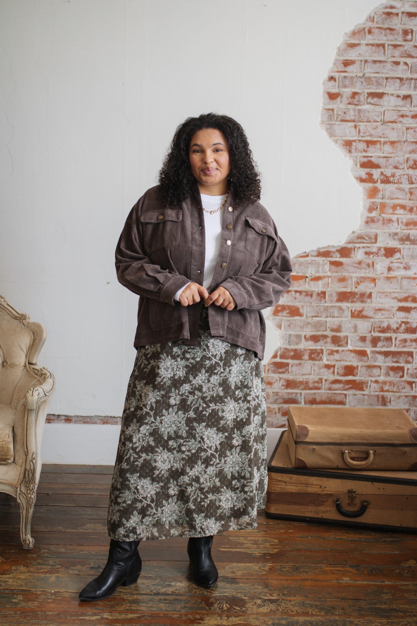 Odette Botanical Garden Midi Skirt