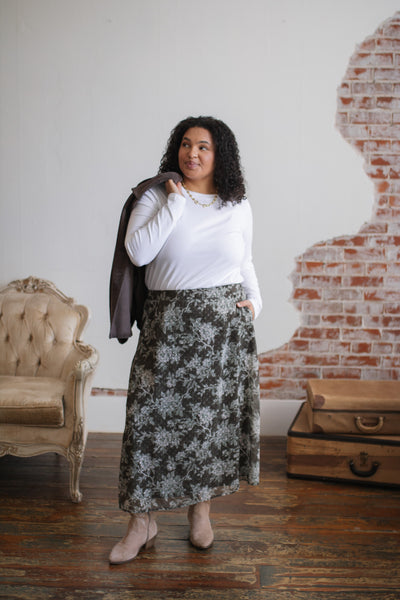 Odette Botanical Garden Midi Skirt