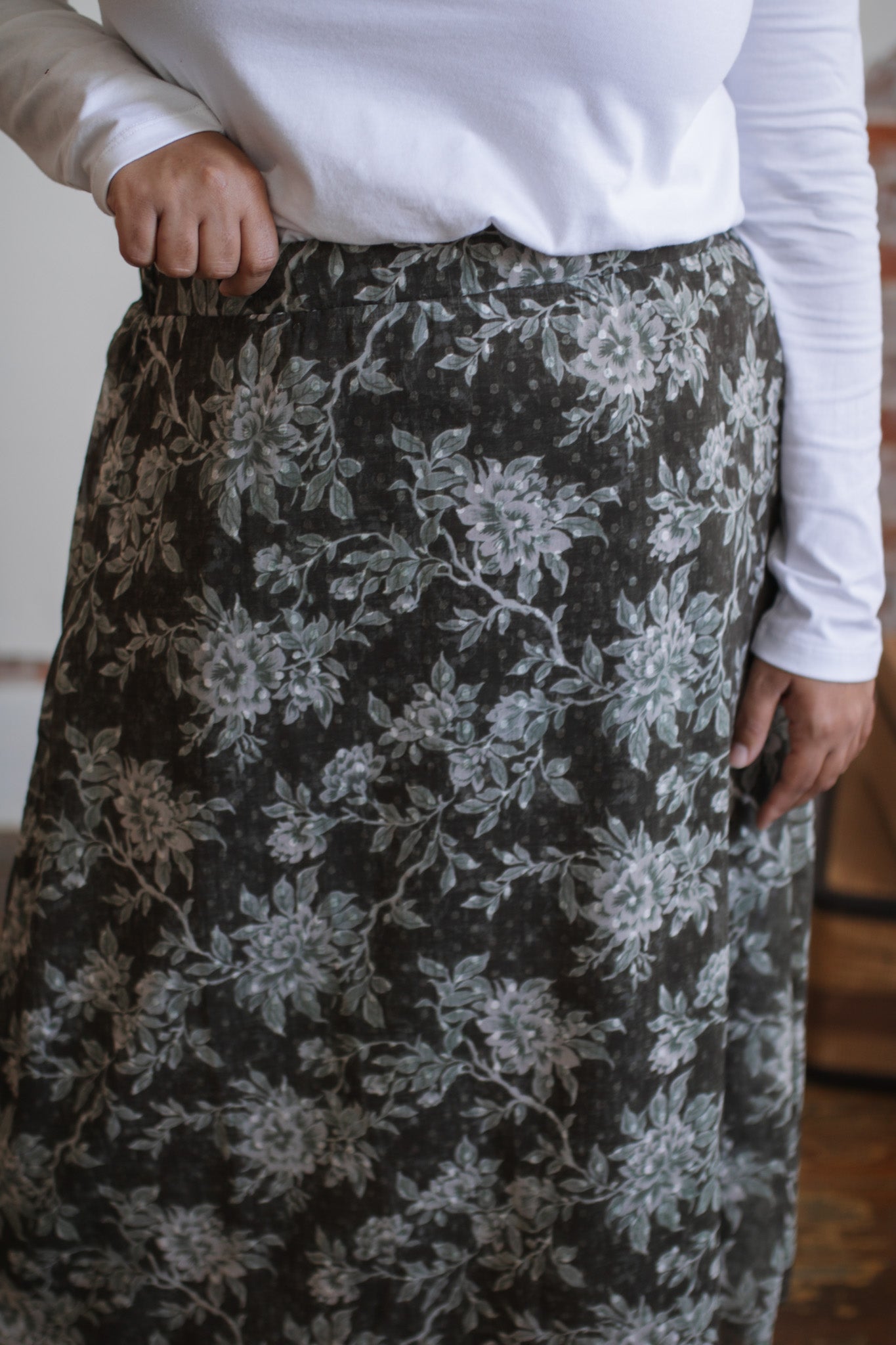 Odette Botanical Garden Midi Skirt