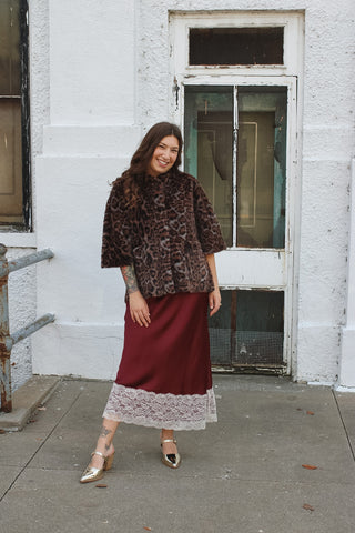 Blaire Faux Fur Leopard Capelet