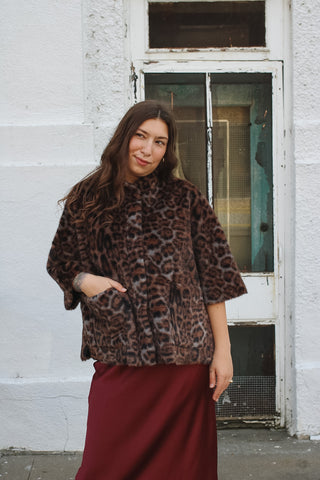 Blaire Faux Fur Leopard Capelet
