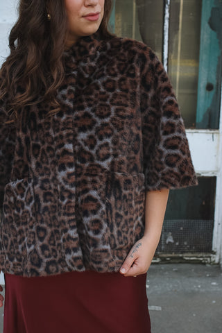 Blaire Faux Fur Leopard Capelet