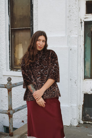 Blaire Faux Fur Leopard Capelet
