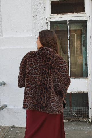 Blaire Faux Fur Leopard Capelet