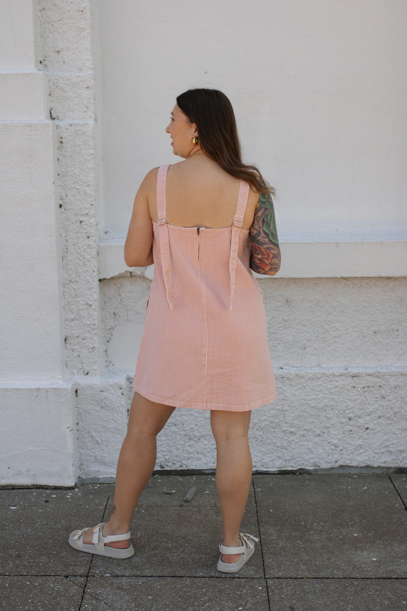 Dorothy Square Neck Striped Mini Dress