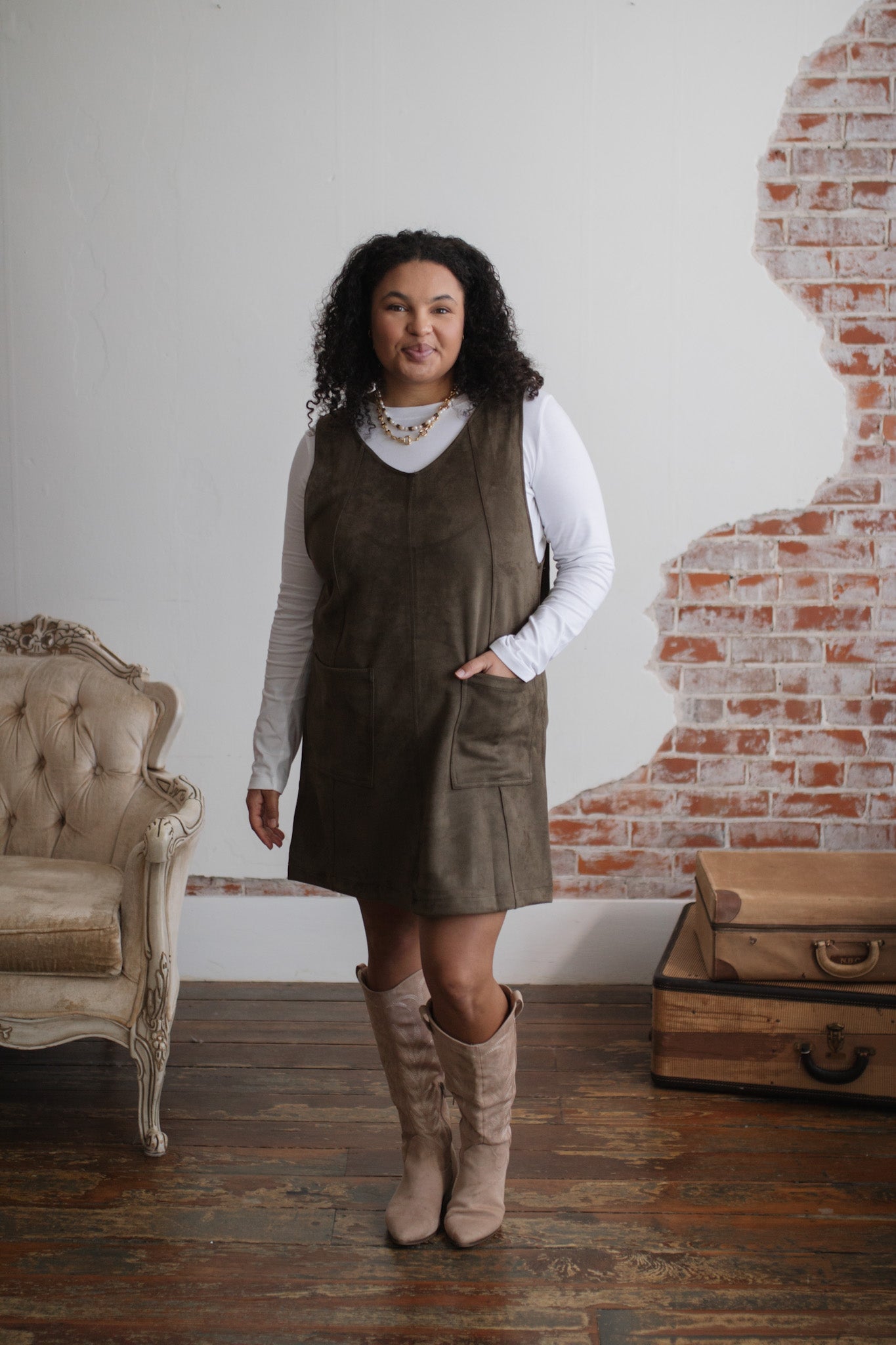 Maren Faux Suede Jumper