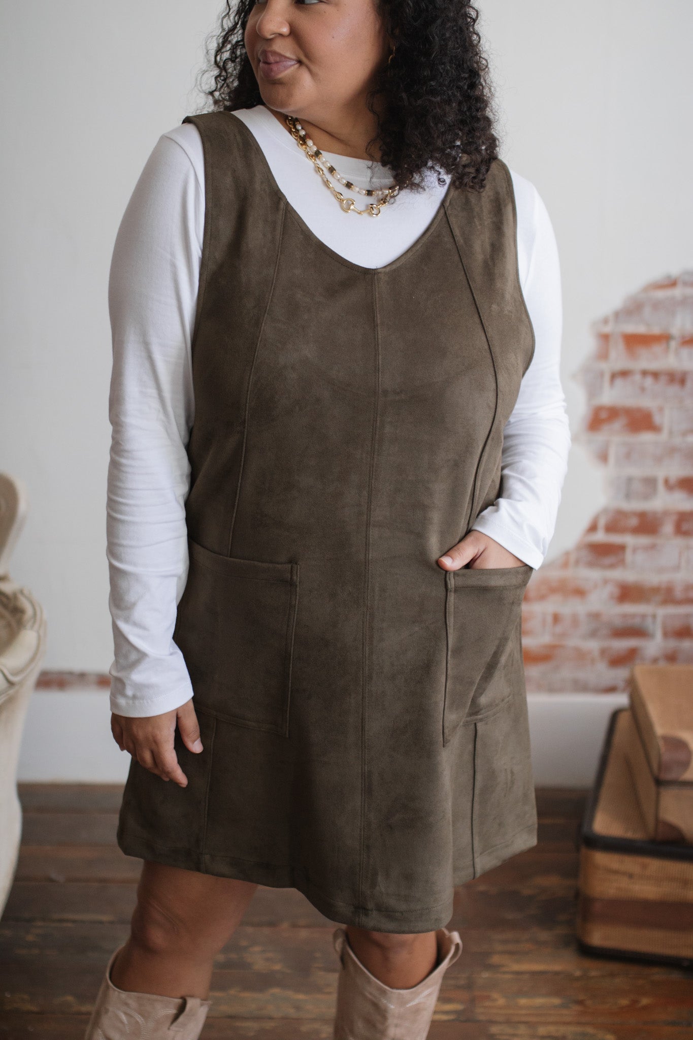 Maren Faux Suede Jumper