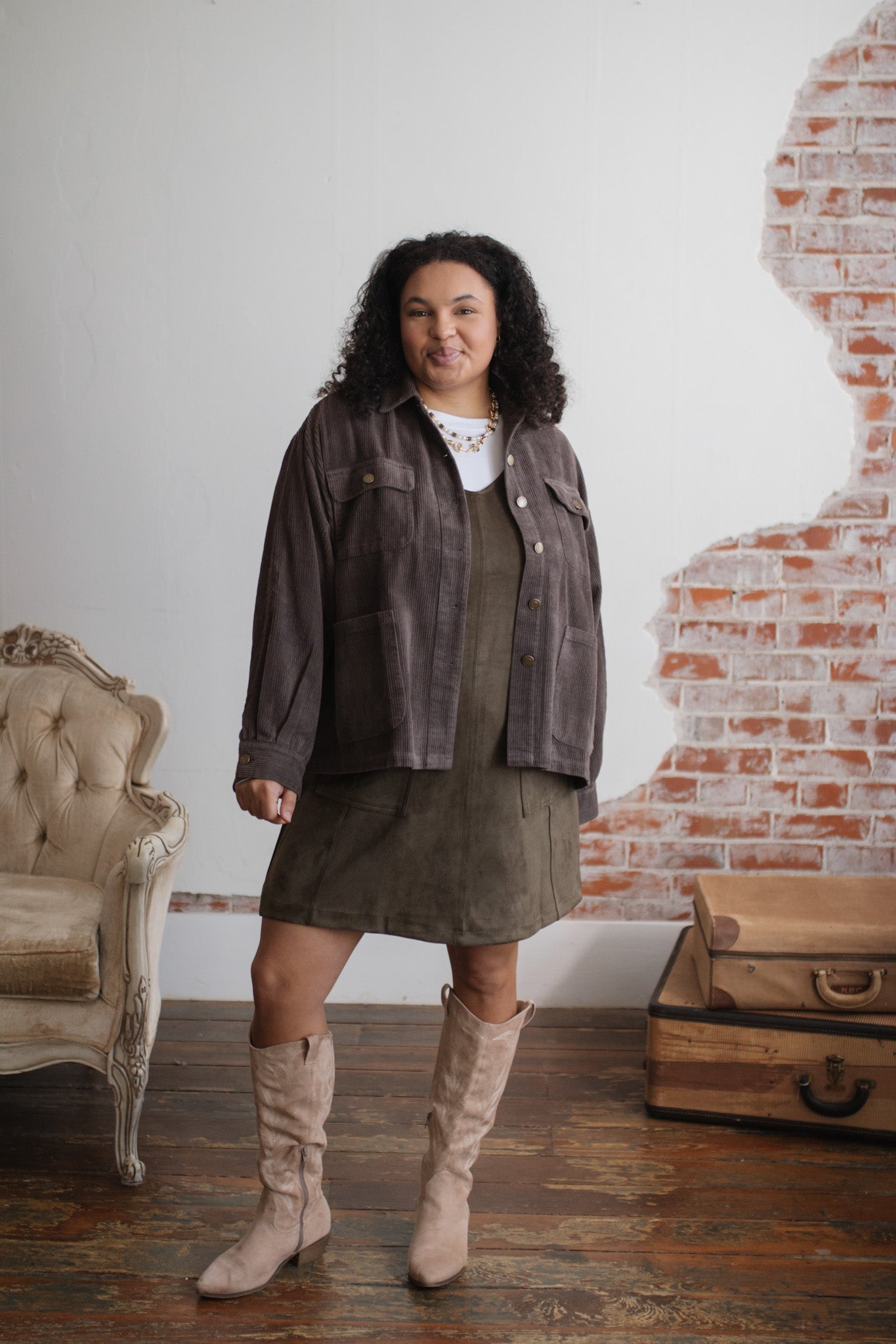 Maren Faux Suede Jumper