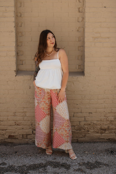 April Patchwork Wide Leg Pants
