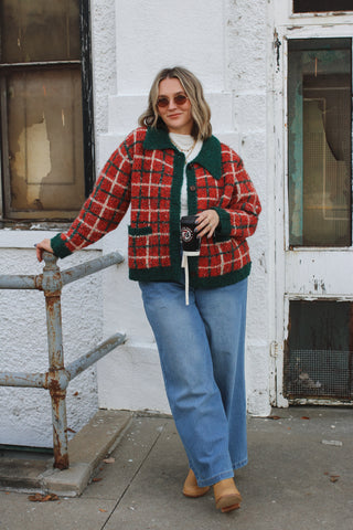 Lucy Chunky Plaid Cardigan