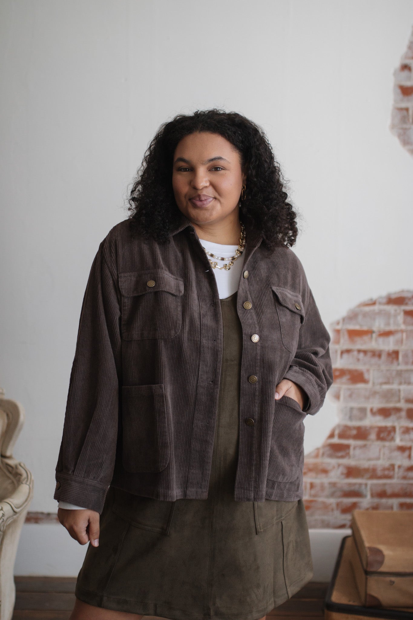 Coco Oversized Corduroy Pocket Jacket