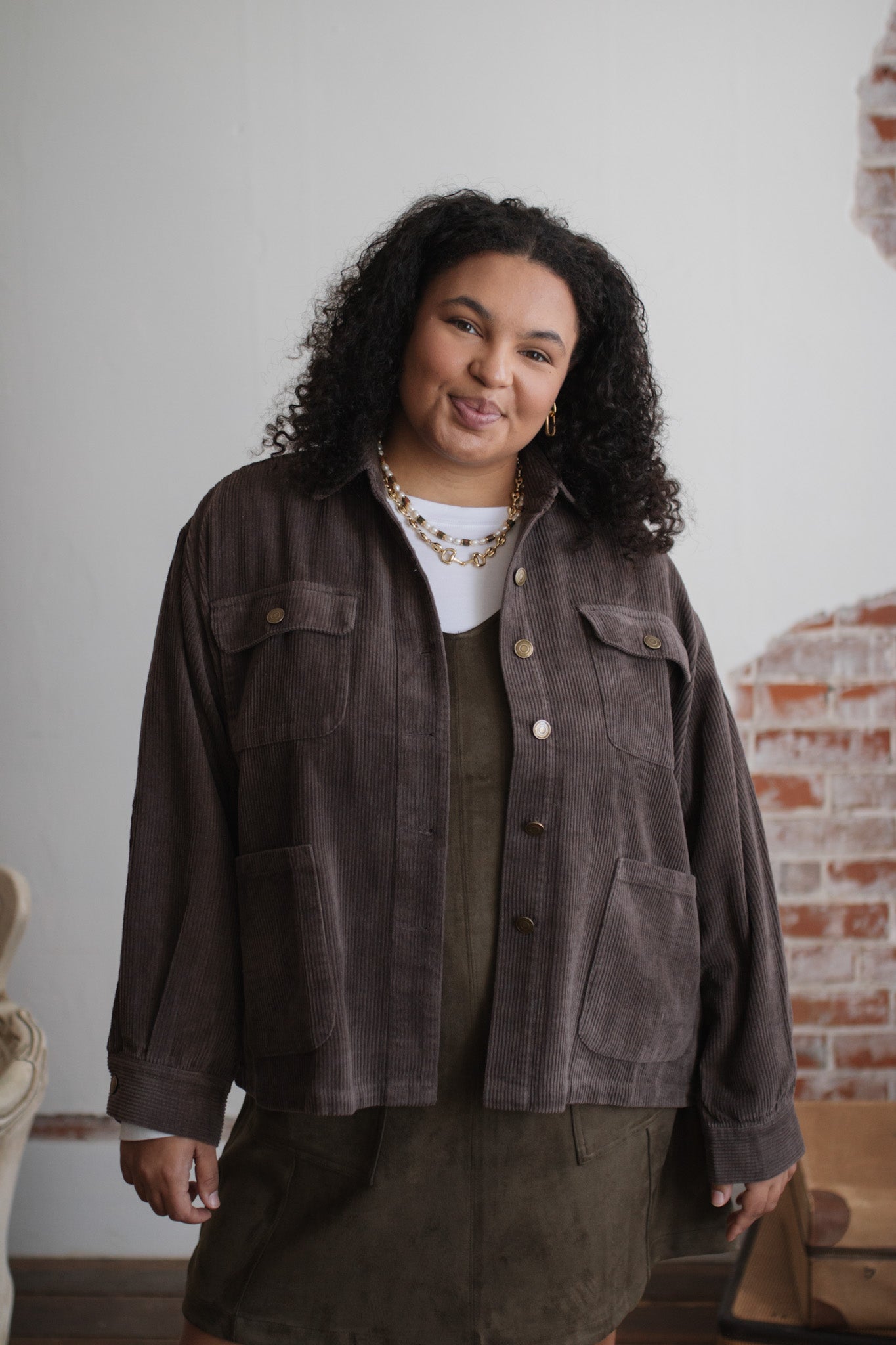 Coco Oversized Corduroy Pocket Jacket