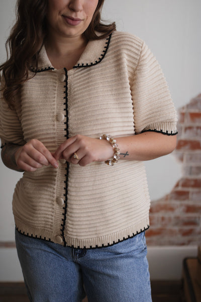 Elowen Knit Collared Top