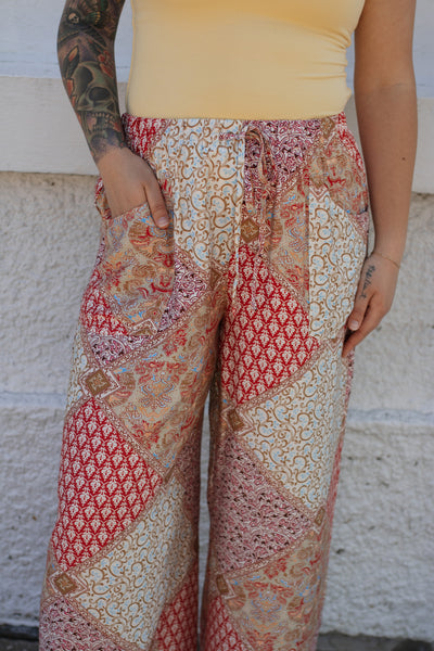 April Patchwork Wide Leg Pants