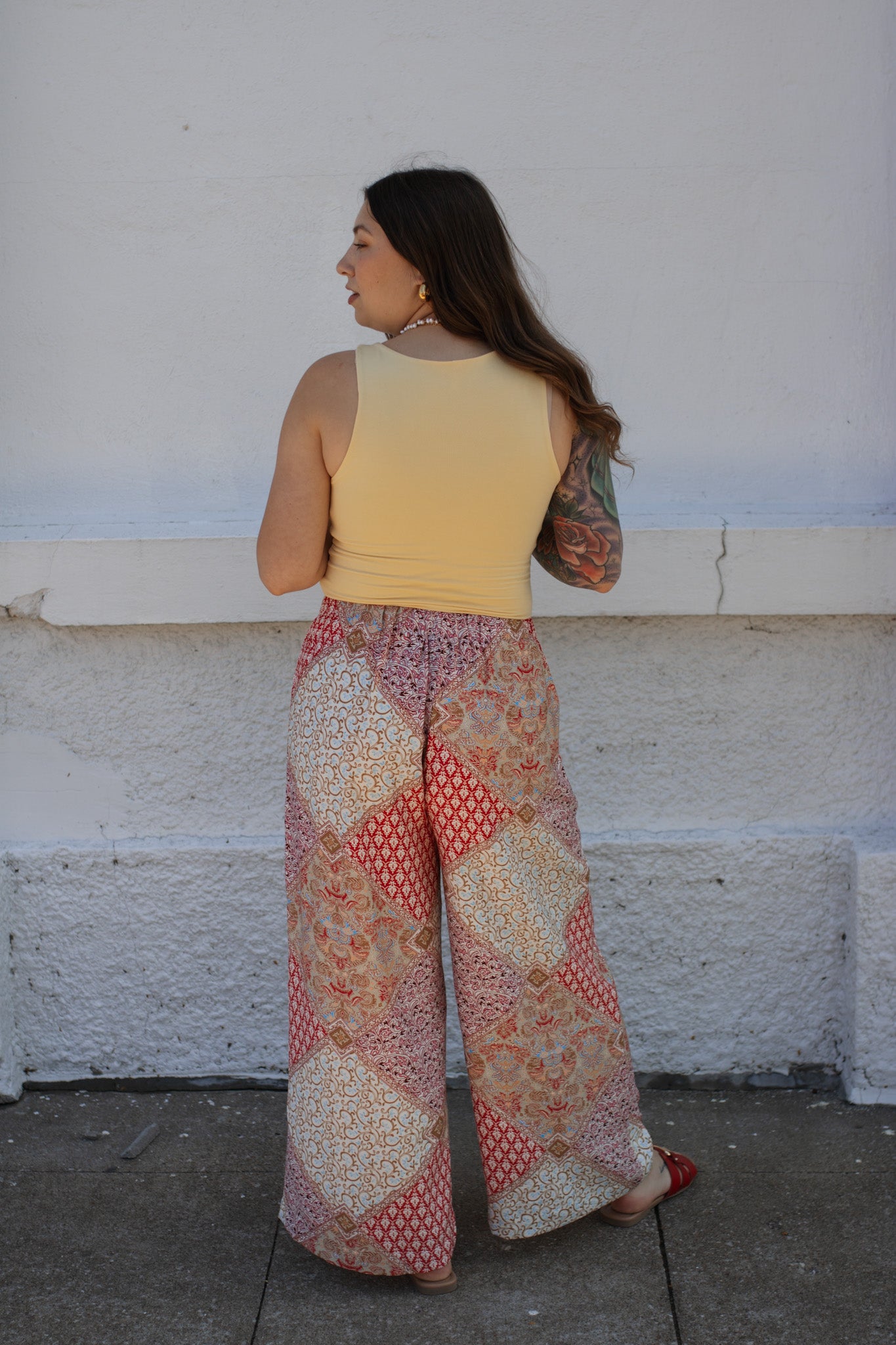 April Patchwork Wide Leg Pants